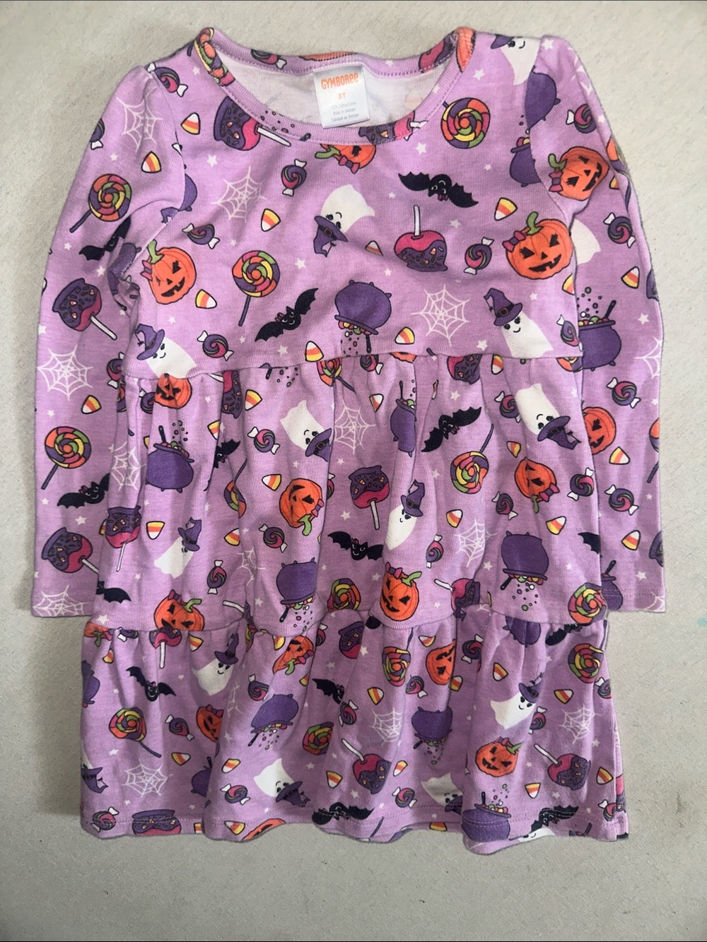 Kids Size 3T Gymboree Purple Halloween Print Twirl Dress